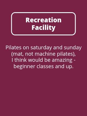 Recreation Facilit: Beginner Pilates