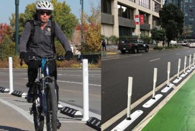 Examples of protected bike lane designs