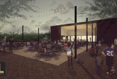 Rendering of The Oasis - outside space