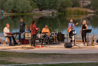 Band performing during Sonoran Sunset Series
