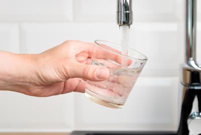 Filling a glass with water