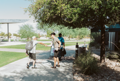 Volunteer assist with helping attendees