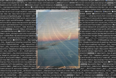 Airplane wing in front of a sunset and clouds as seen from the sky in the middle of a background of computer code