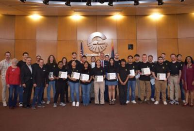 Military Bound graduates at Chandler City Council Chambers