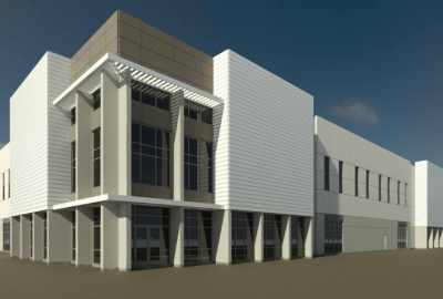 rendering of Ten56-large structure with white and brown colors
