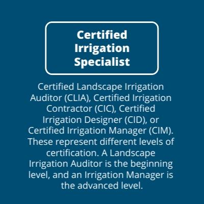 Certified Irrigation Specialist Description