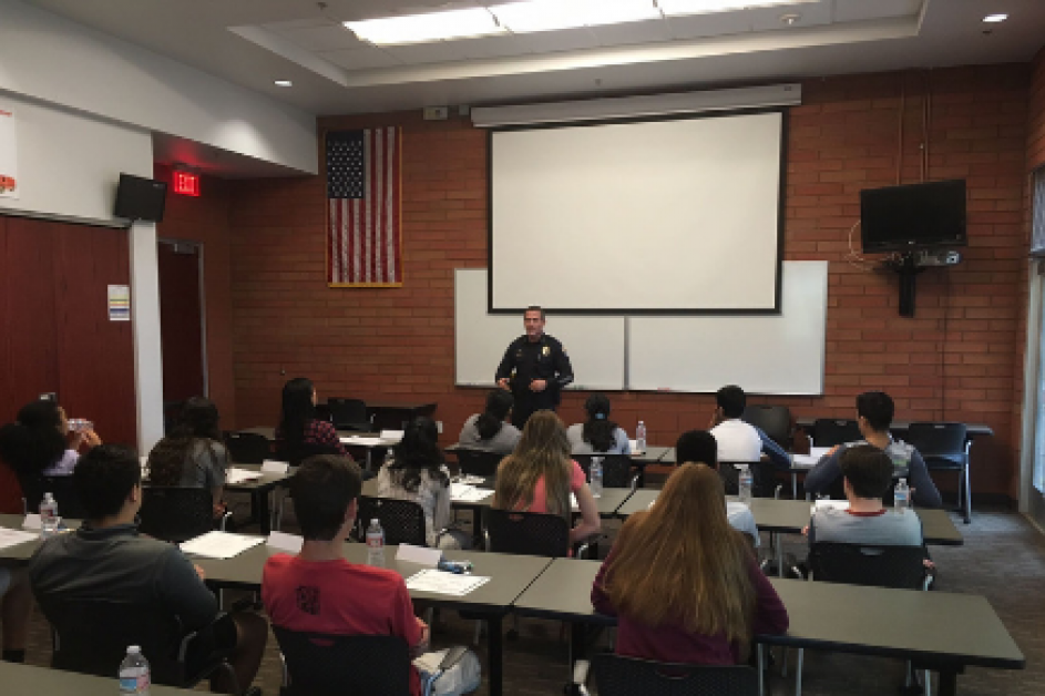 Chandler Police chief addressing a class of future leaders