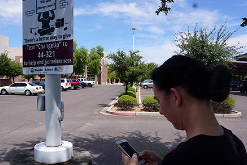 ChangeUp signs are located in public spaces throughout Chandler. 