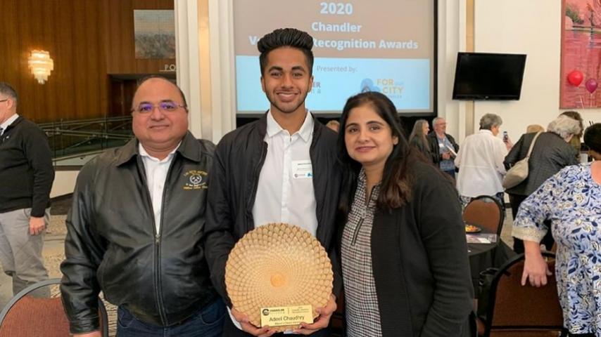 Adeel Chaudhry, the winner of the 2020 Mayor’s Choice Volunteer Recognition Award