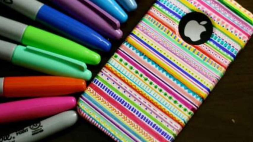 sharpie cell phone art