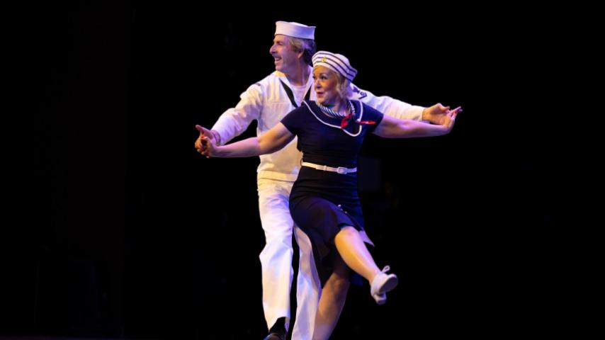 couple dancing at the talent show