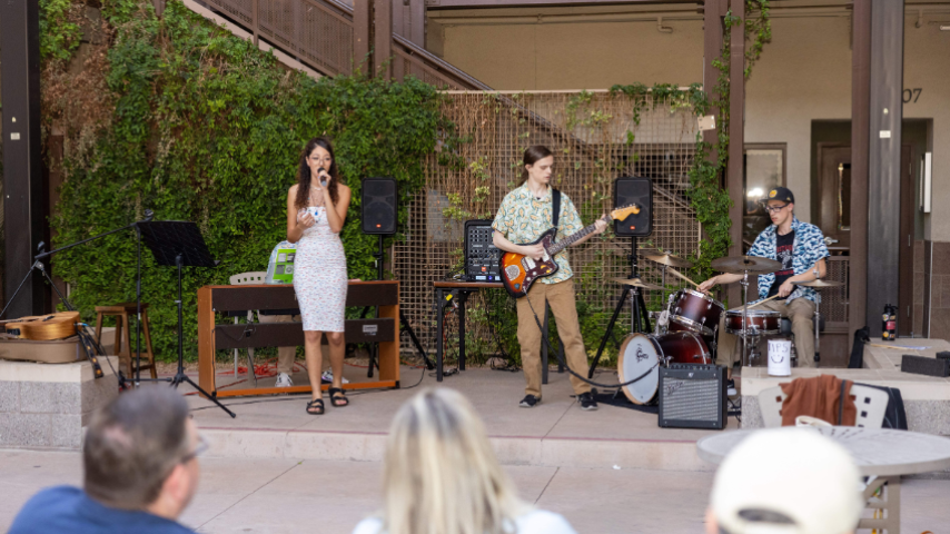 teen band with a singer, 