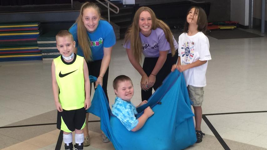 campers in gym