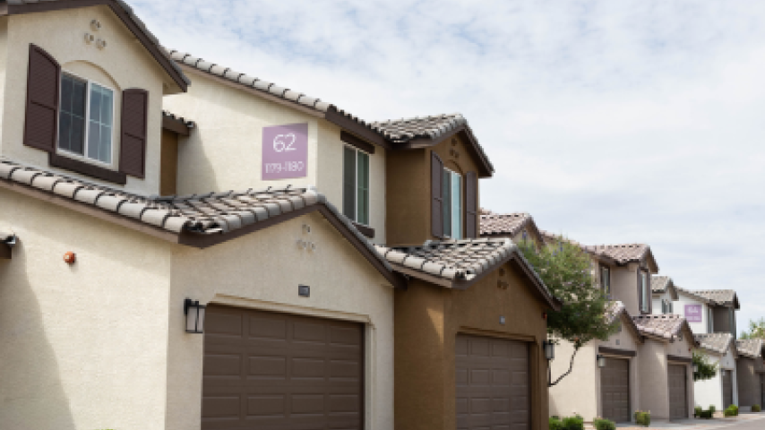 A row of houses on a sunny day in Chandler Arizona
