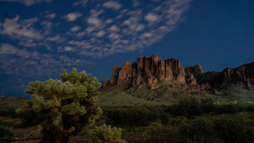 Lost Dutchmans state park at night. 