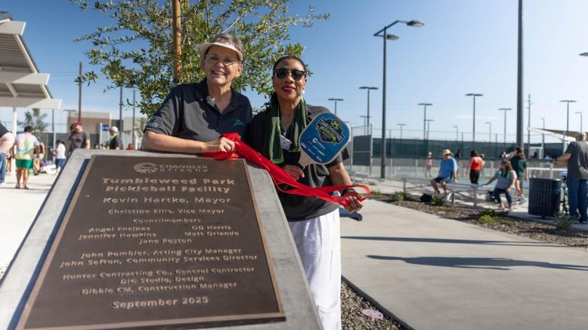 Tumbleweed pickleball ribbon cutting