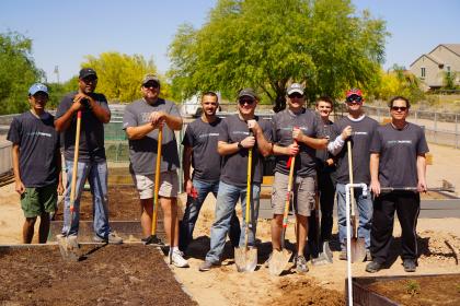 volunteer group in park