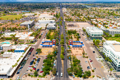 Aerial view of downtown Chandler