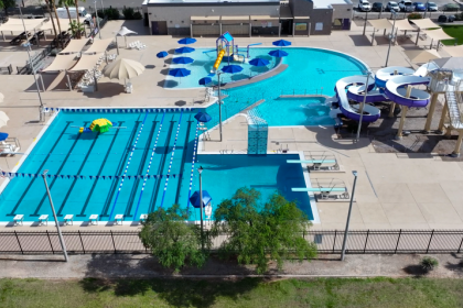 Hamilton Aquatic Center aerial photo
