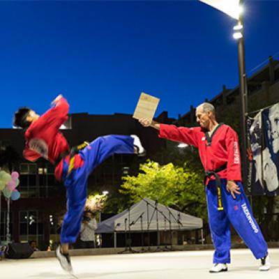 Group Demonstrating Martial Arts at the Multicultural Festival