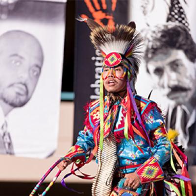 Solo Native American Hoop Dancer at the Multicultural Festival