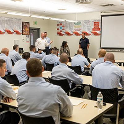 Chandler Firefighters in class