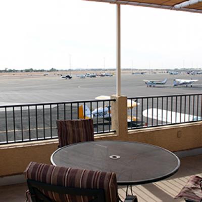 Runway view of the Hangar Cafe