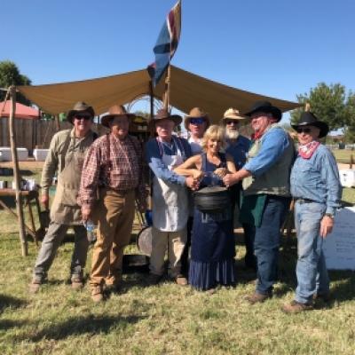 Chandler Chuck Wagon Cook-off, 2018, Members of the host wagon team with Jan D'Atri