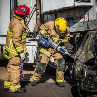 Chandler Fire performing a mock car extraction