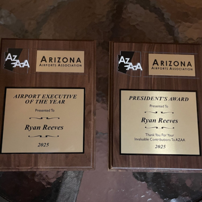 AzAA Awards presented to Chandler Airport Manager Ryan Reeves