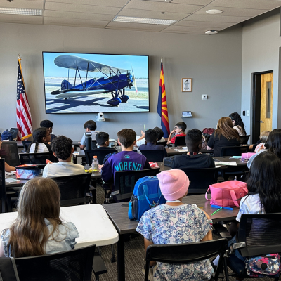 Classroom presentation at the Chandler Airport