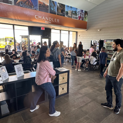 School visit in Chandler Airport lobby