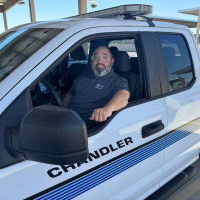 Ricardo with the Code Enforcement Team is ready for a ride-along