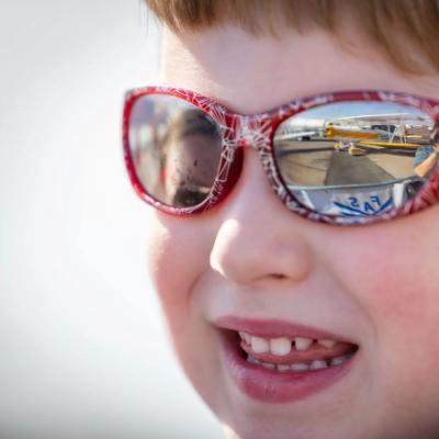 Close up of young boy at Airport Day