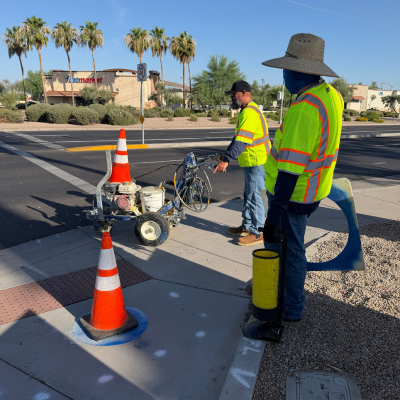 Traffic Operations team prepping equipment to get to the next corner
