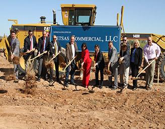 Westech groundbreaking event-officials shoveling dirt