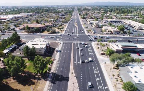 Aerial photo of intersection