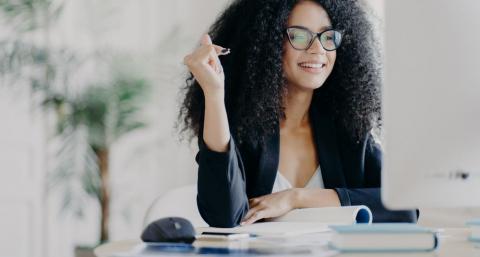Photo of woman at a computer