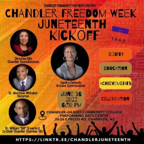 Chandler Freedom Week Juneteenth Kickoff image-names and photos of guest speakers