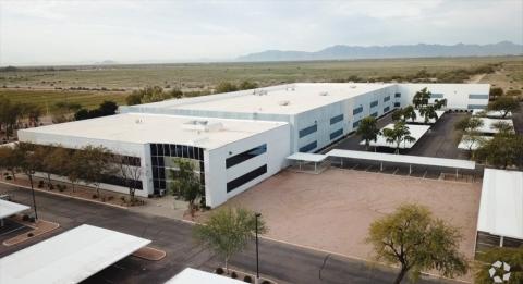 Aerial shot of Yield Engineering Systems' building on the Price Corridor