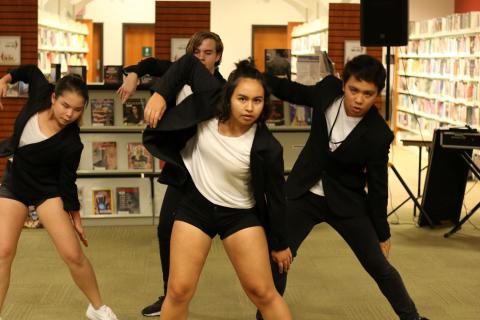 photo showing LibCon K-Pop event participants dancing