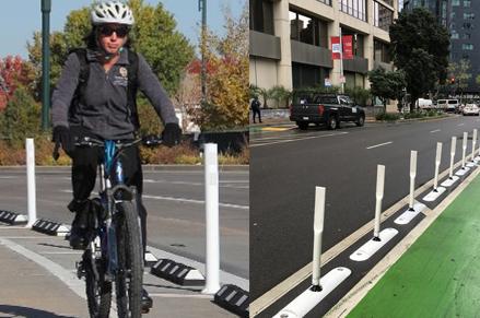 Examples of protected bike lane designs