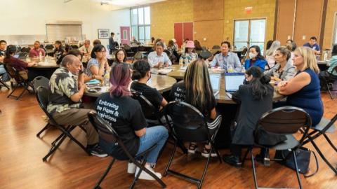 Attendees seated a roundtables during last year's AAPI conference
