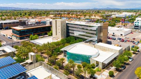 Aerial of Chandler City Council and the Council Chambers