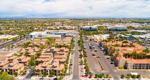 Aerial view of downtown Chandler