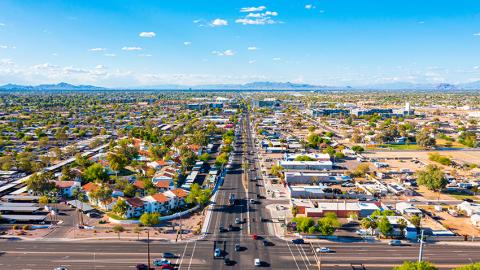 Downtown Chandler south aerial