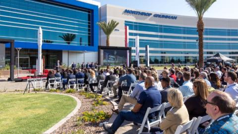 Ribbon cutting with Northrop Grumman, Governor Doug Ducey, Chandler Mayor and Council, city leadership and other community members