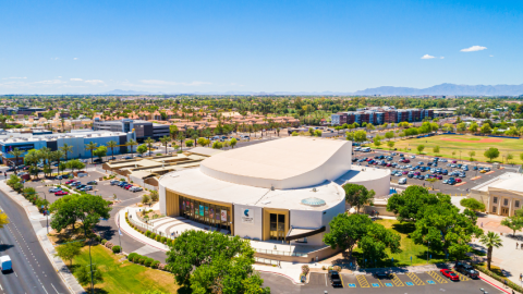 Aerial view of the Chandler Center for the Arts
