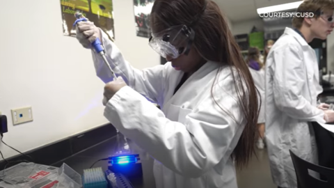 CTE student working in a lab