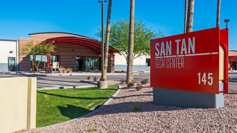 Exterior of the San Tan Tech Center, new office and lab location of Brewer Science